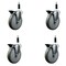 Service Caster 6'' Gray Poly Swivel 7/8'' Expanding Stem Caster Set with Brake, 4PK SCC-EX20S614-PPUB-PLB-78-4 - alternate 1